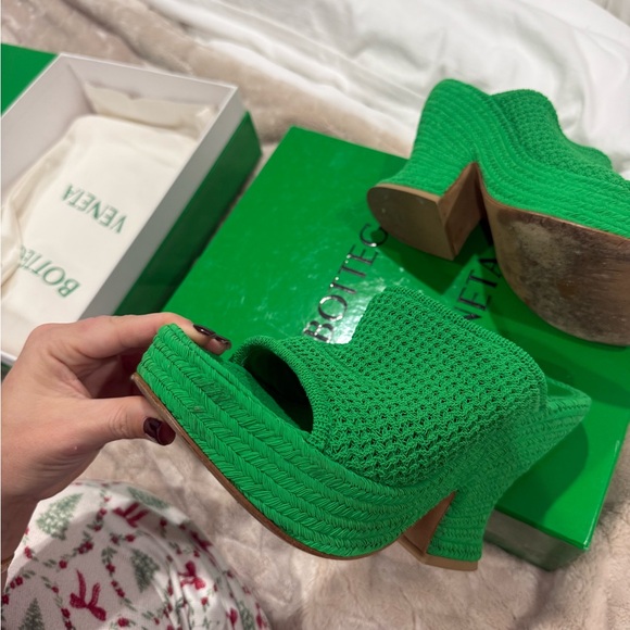 Bottega Veneta Nib Green Knit Slide wedges - Picture 6 of 8